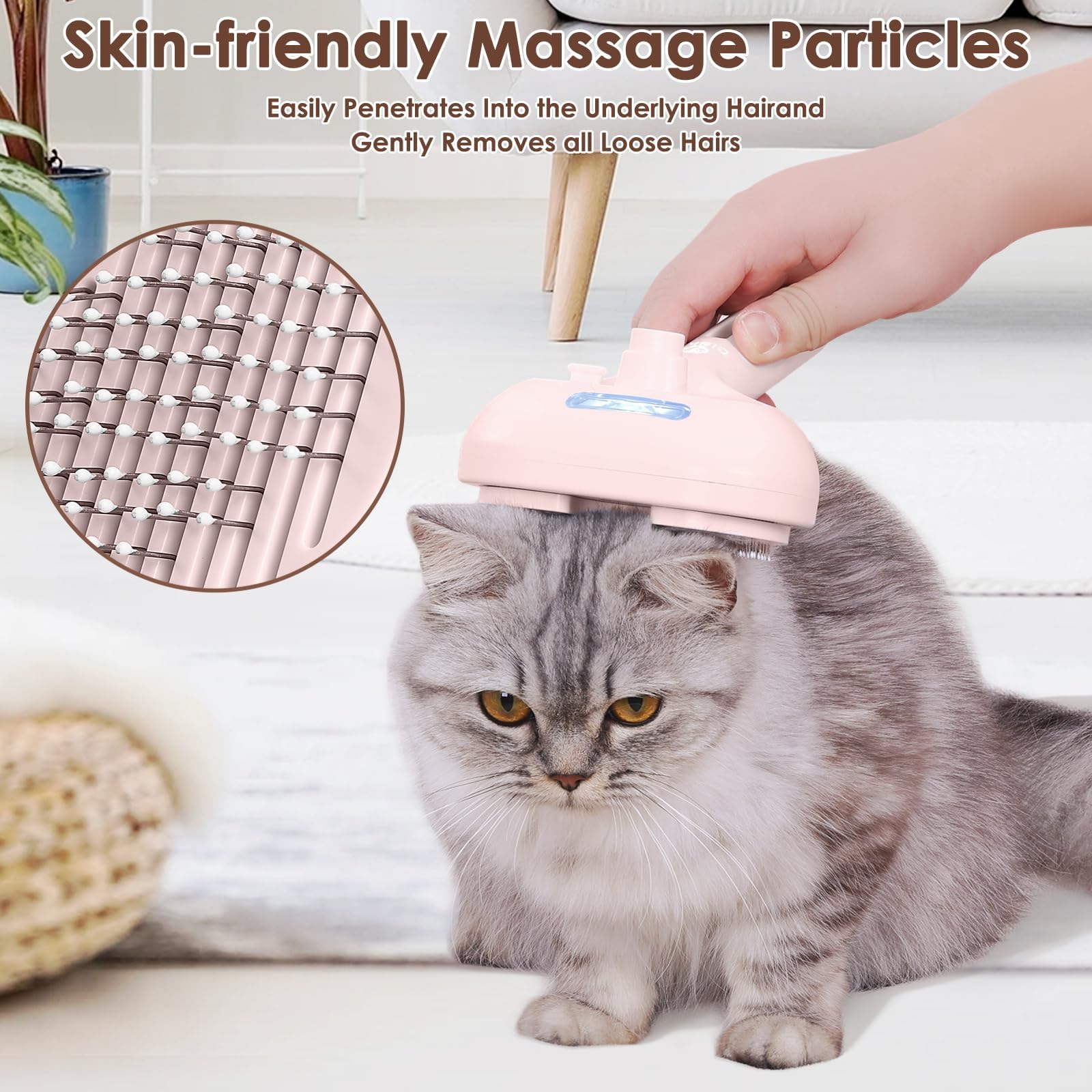 Pet Steam Brush for Dogs & Cats Hair Shedding | ObaPet