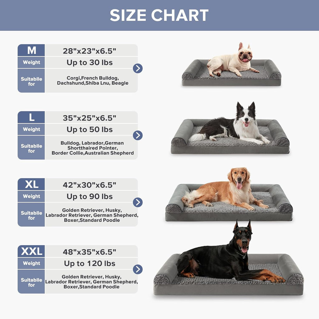 FURTIME Large Dog Bed(89 x 64cm), Orthopedic | ObaPet