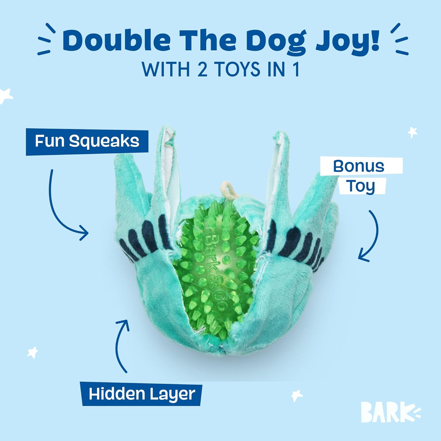 Barkbox Squeaky Dog Toys - Plush and Squeak Chew Toys | Puppy and Pet Toys for Large Dogs Pinata - Large