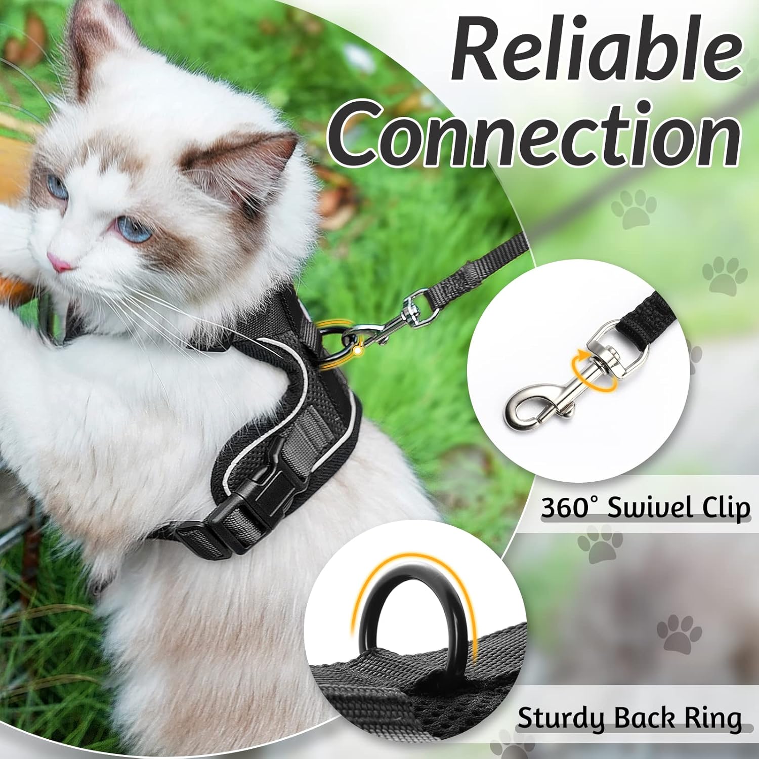 rabbitgoo Cat Harness and Lead Set, Escape Proof | ObaPet