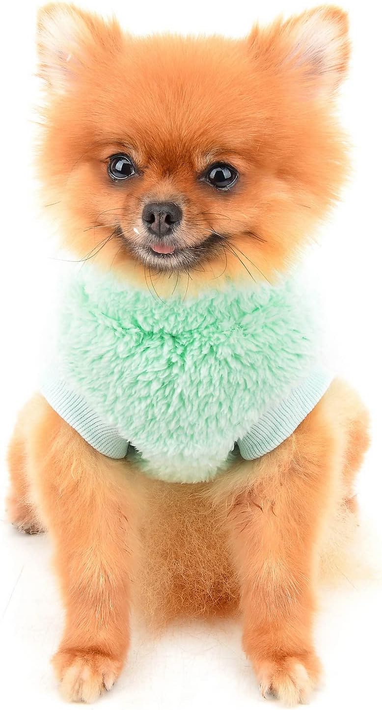 SMALLLEE_LUCKY_STORE Pet Sherpa Fleece Jumper Vest Sweaters Turtleneck Pullover with D-ring Soft Sweatshirt for Small Dogs Cat Puppy Boy Girl Yorkie Chihuahua Warm Fall Winter Clothes,Pink,S