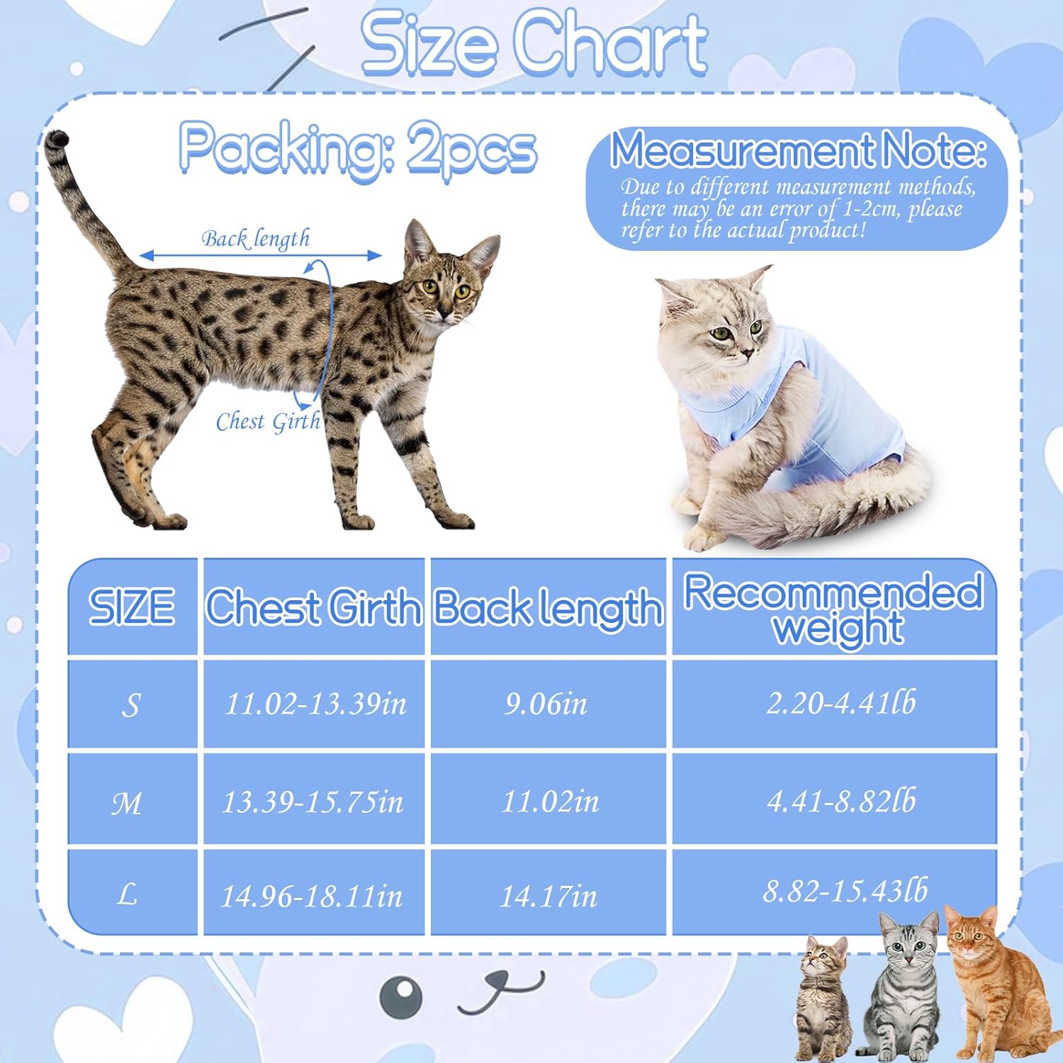 2PCS Cat Professional Recovery Suit, | ObaPet