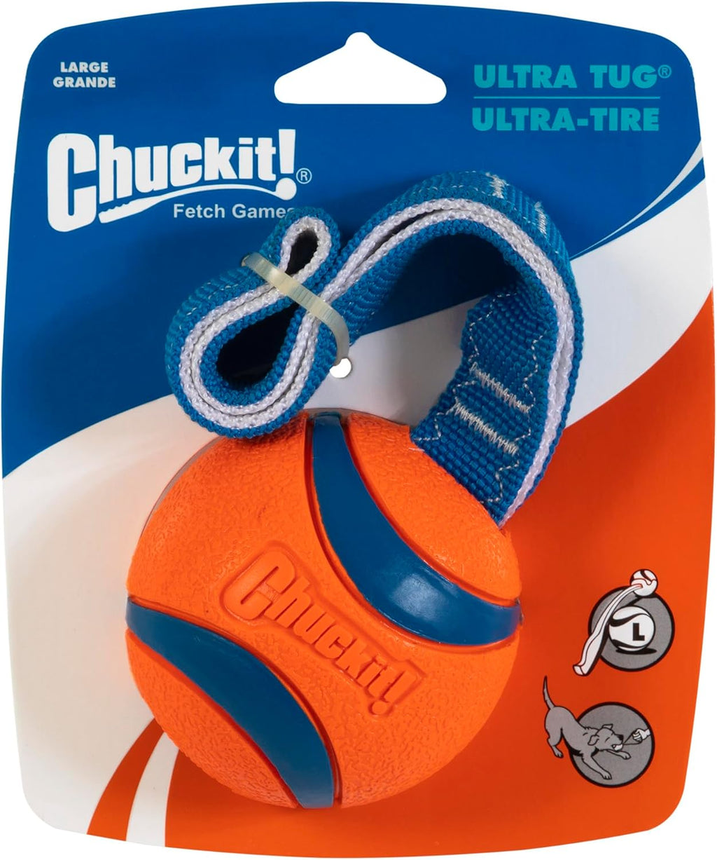 Chuckit! Ultra Tug Dog Toy With Rubber Ball Tug Of War Interactive Fetch Toy for Dogs, Medium