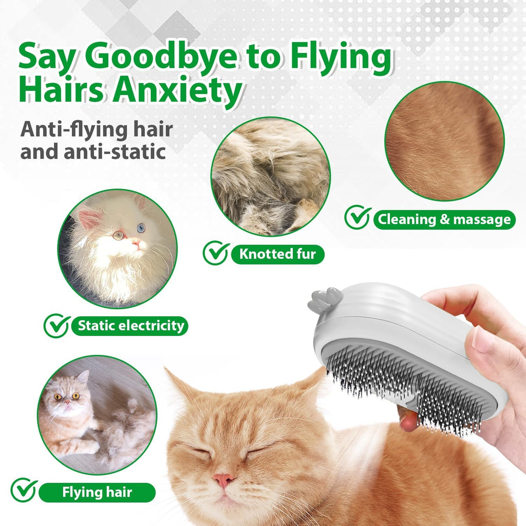 Cat Steam Brush with Release Button, | ObaPet