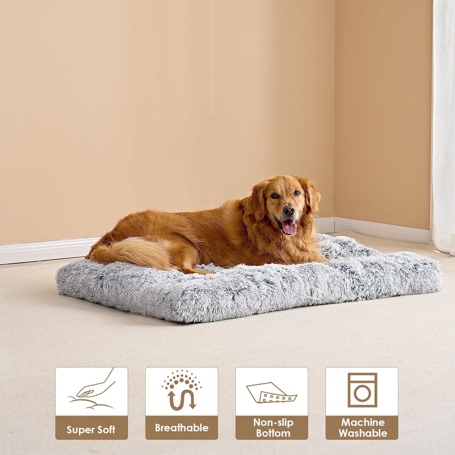 EHEYCIGA Calming Dog Bed Medium, Fluffy Anti | ObaPet