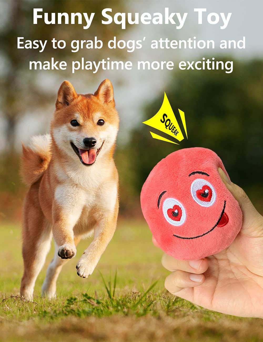 TONGKTAI Dog Toys, Soft Stuffed Plush Balls Pet Chew Squeake Toy, Interactive Fetch Play for Small Medium Pets (8 pack)