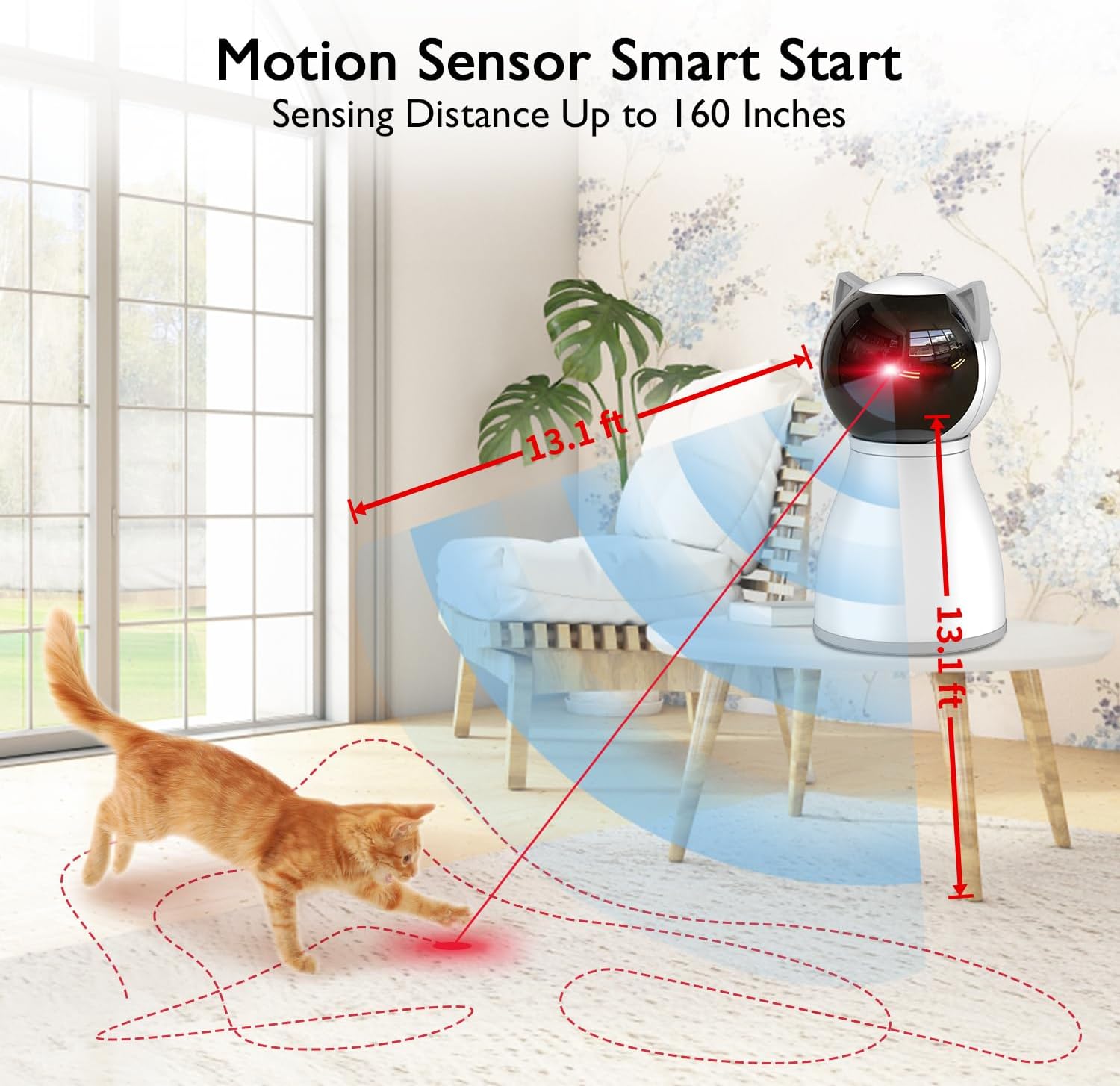 Laser Cats Toy for Indoor Cats, Motion Activated Interactive Cat Toys for Kitten/Dogs,USB Rechargeable