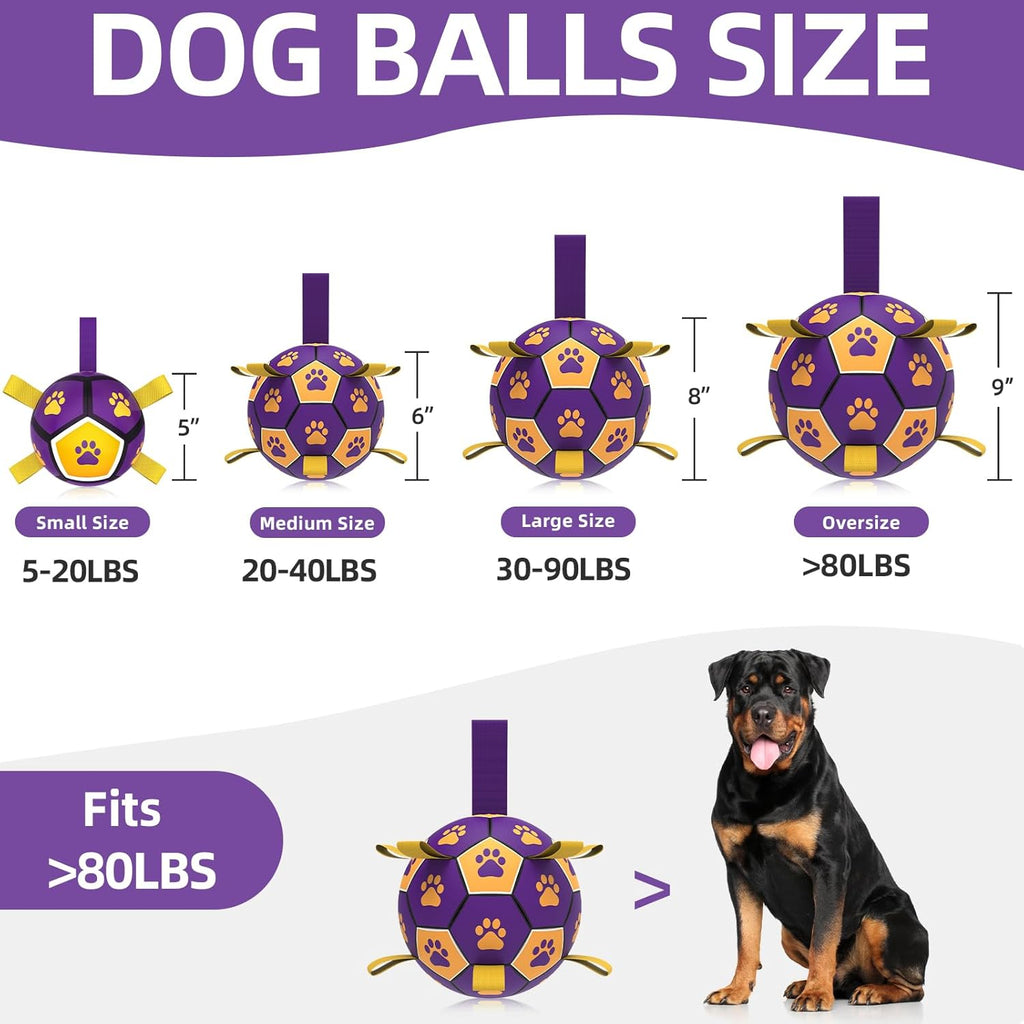 HETOO Interactive Dog Football Toys with Grab Tabs, Durable Dog Water Balls for Small Medium Breed, Indoor & Outdoor