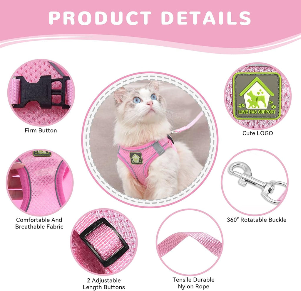 Cat Harness and Lead Set,Adjustable Reflective | ObaPet