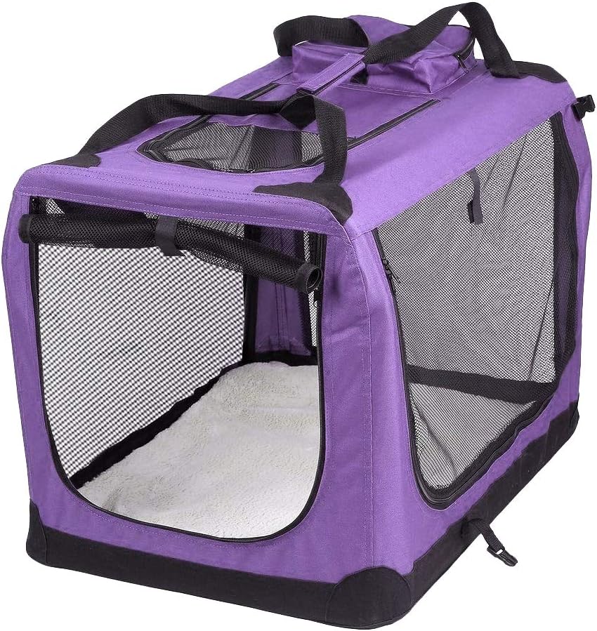 Petbarn Portable Soft Fabric Pet Carrier Folding Dog Cat Puppy Travel Transport Bag (Medium, Grey)