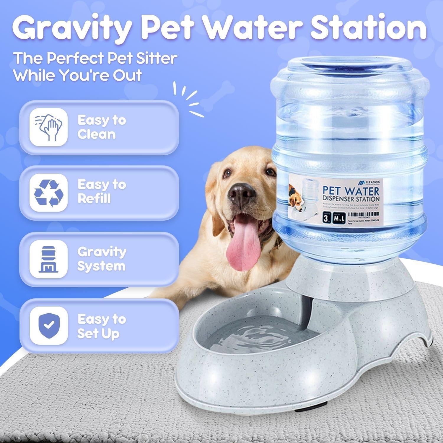 Flexzion Gravity Pet Water Dispenser Drinking | ObaPet