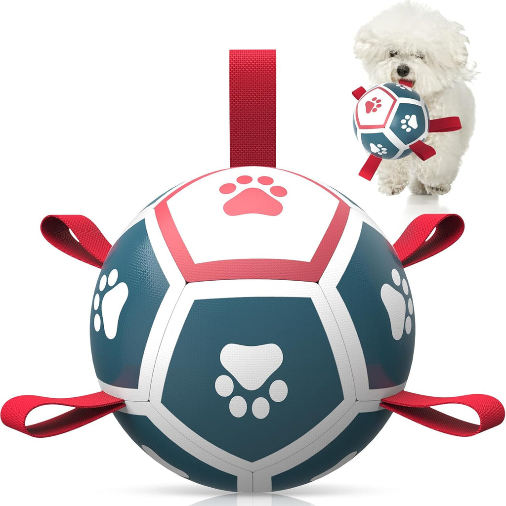 HETOO Interactive Dog Football Toys with Grab Tabs, Durable Dog Water Balls for Small Medium Breed, Indoor & Outdoor