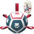 HETOO Interactive Dog Football Toys with Grab Tabs, Durable Dog Water Balls for Small Medium Breed, Indoor & Outdoor