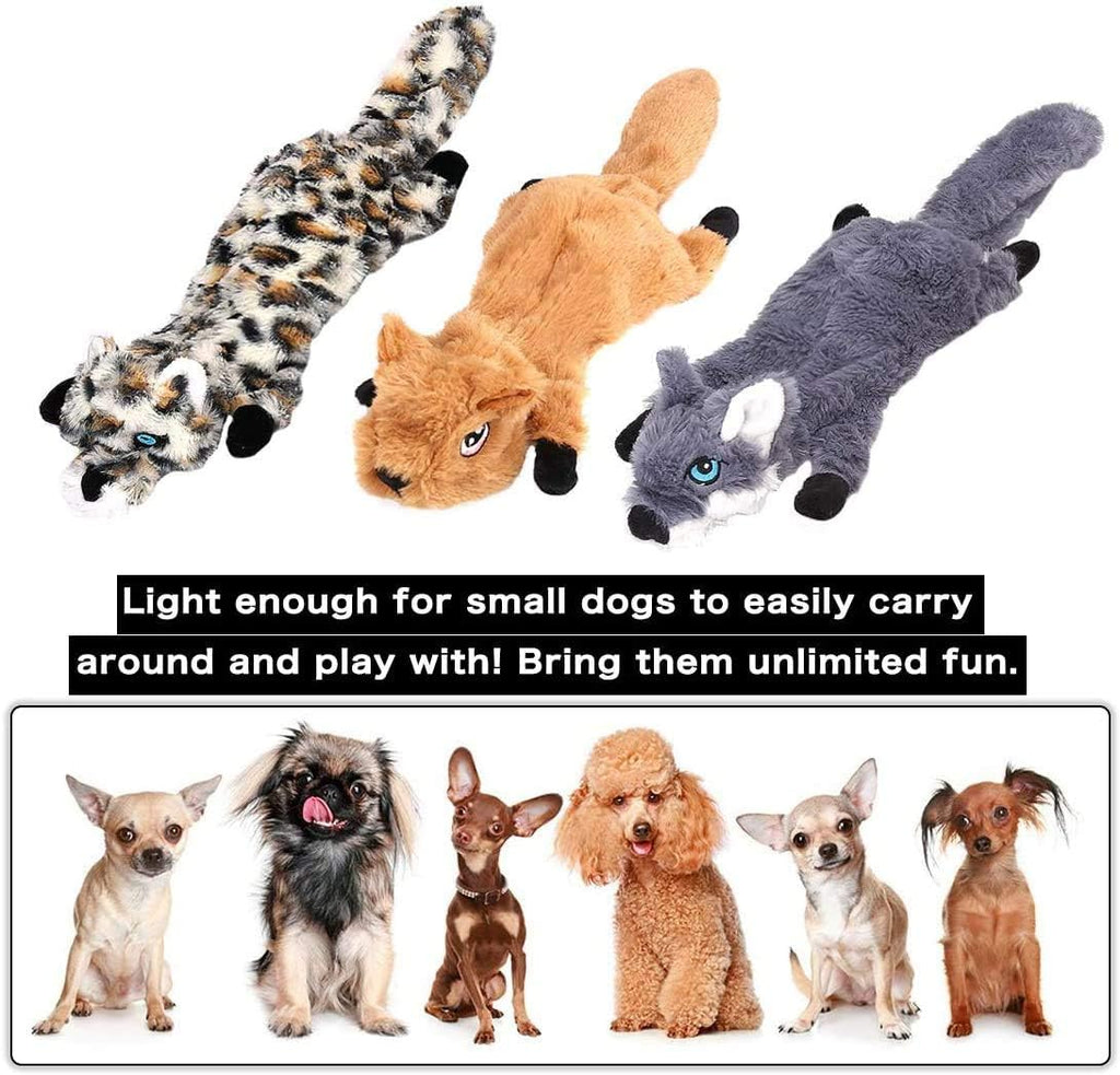 Newthinking No Stuffing Dog Toys, 5 Pack Squeaky Dog Toys, Soft Plush Dog Toys for Small Medium Large Dogs