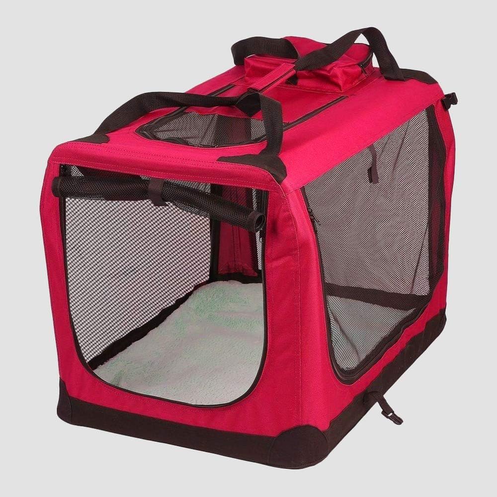 Petbarn Portable Soft Fabric Pet Carrier Folding Dog Cat Puppy Travel Transport Bag (Medium, Grey)