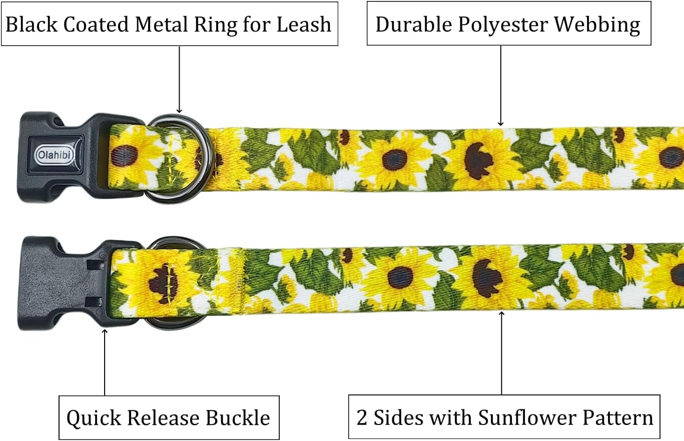 Olahibi Daisy Pattern Dog Collar and Leash | ObaPet