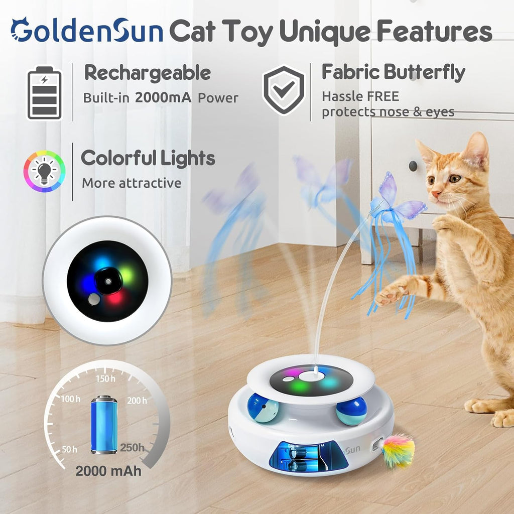 GoldenSun 3-In-1 Interactive Cat Toys for Indoor | ObaPet