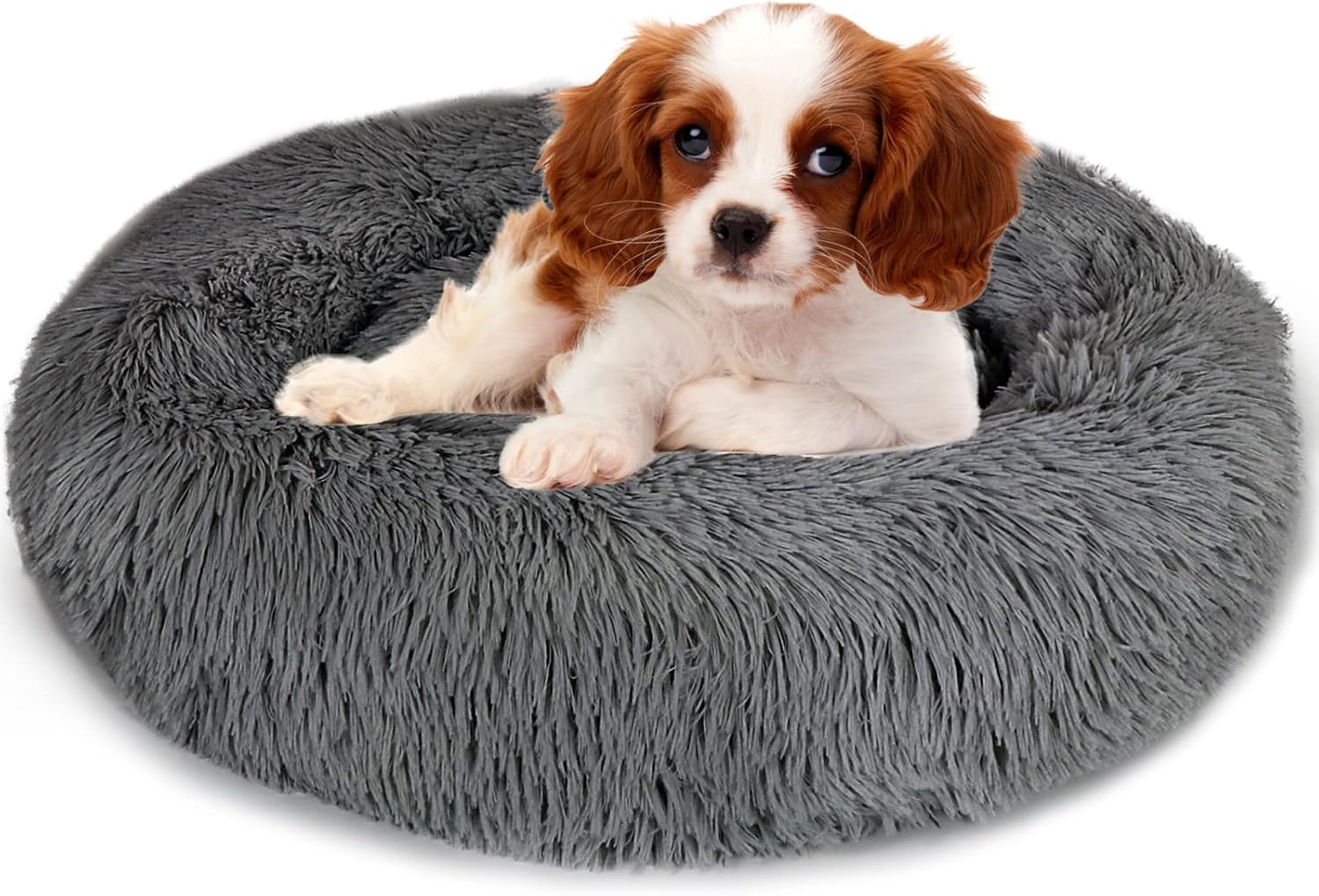 Enjamoy Plush Donut Dog Bed, Calming Round Dog | ObaPet