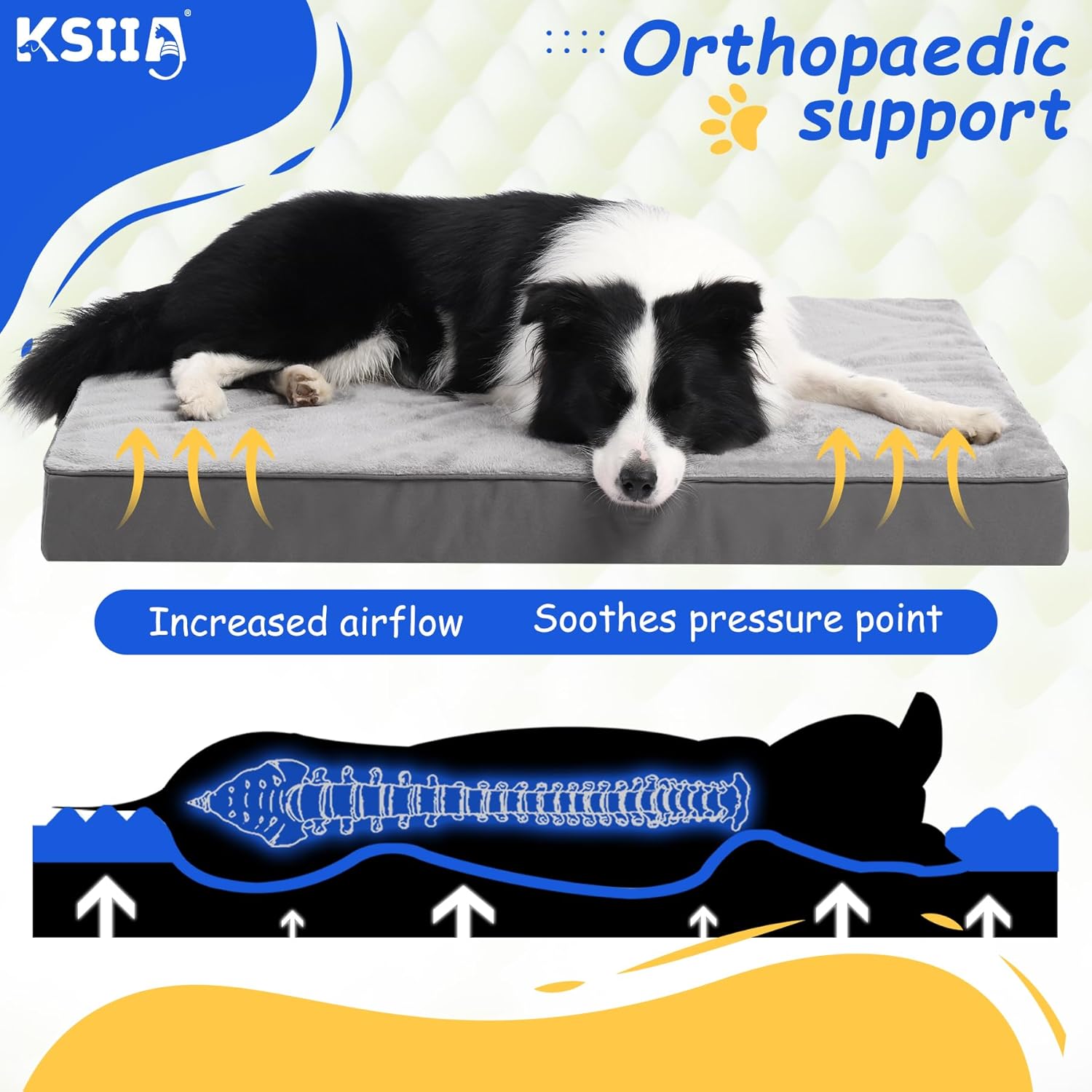 KSIIA Dog Beds Large Washable, Orthopedic Dog | ObaPet