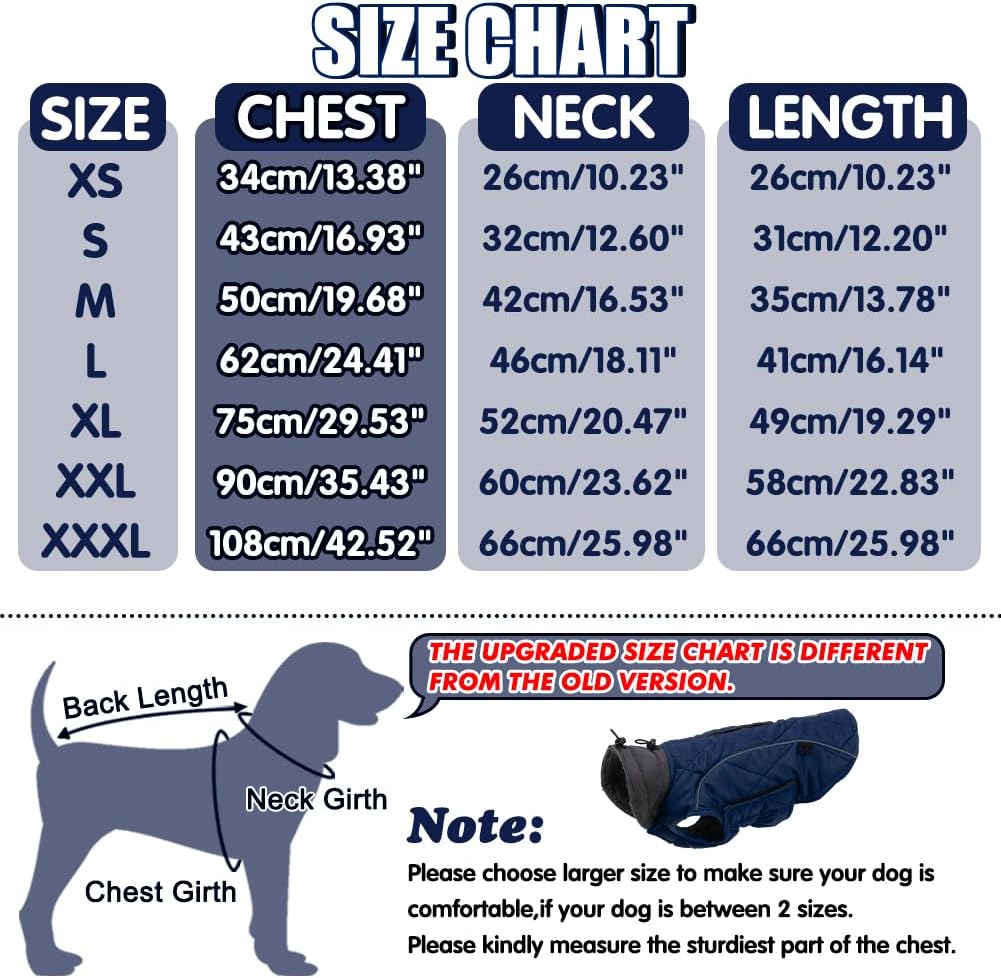 EMUST Winter Dog Coats, Fleece Dog Apparel for Cold Weather, British Style Windproof Warm Dog Jacket for Small Dog Coats for Winter, Dark Blue, XS