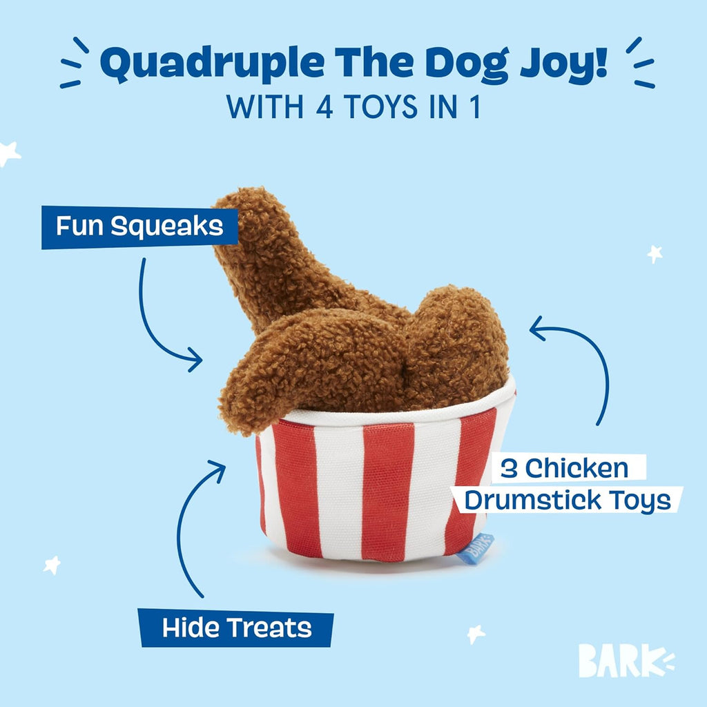 Barkbox 2 in 1 Interactive Plush Dog Toy - Rip and Reveal Toy for Dogs and Puppies - Stimulating Squeaky Pet Toys | Peas in a Pod (Small)