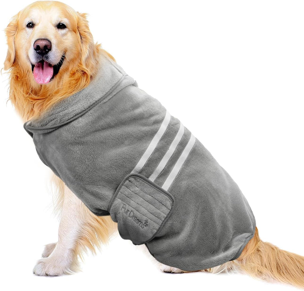 FurDreams Dog Robe - Super Absorbent & Quick-Drying Pet Towel, Soft Cozy Fabric for Comfortable Fit, Versatile Use for Home & On-The-Go Dog Bathrobe for Easy Grooming & Drying