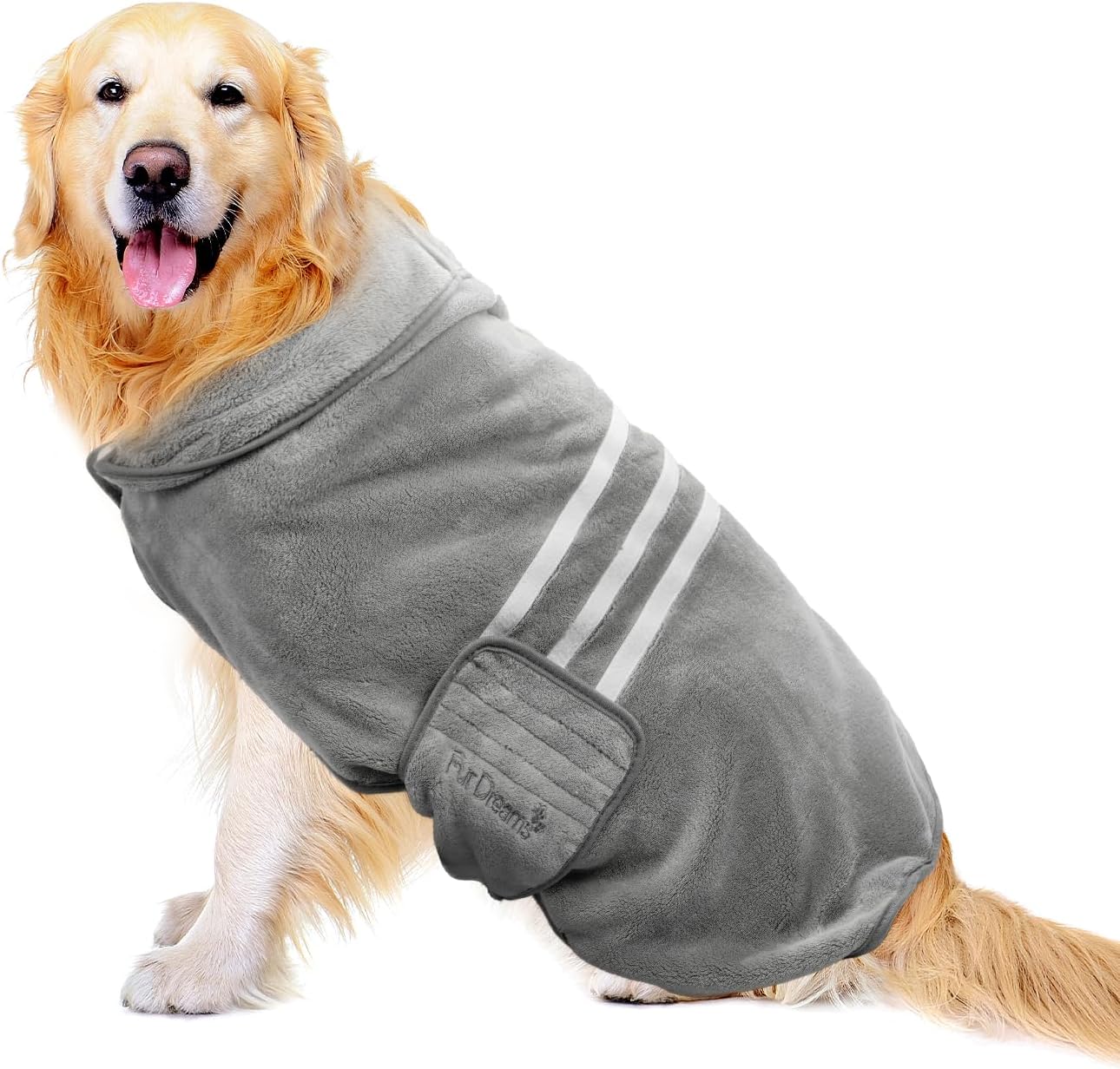 FurDreams Dog Robe - Super Absorbent & Quick-Drying Pet Towel, Soft Cozy Fabric for Comfortable Fit, Versatile Use for Home & On-The-Go Dog Bathrobe for Easy Grooming & Drying