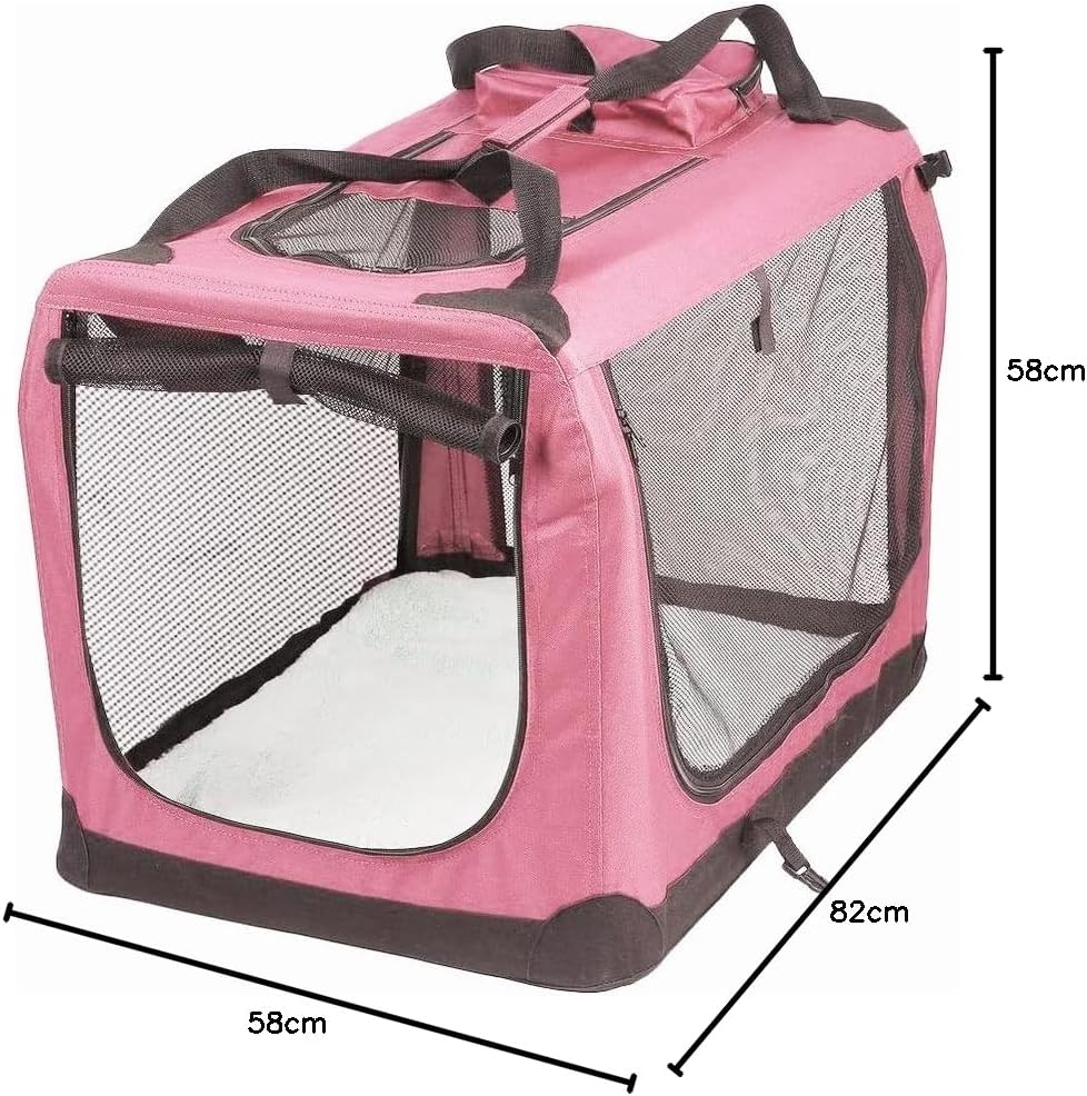 Petbarn Portable Soft Fabric Pet Carrier Folding Dog Cat Puppy Travel Transport Bag (Medium, Grey)
