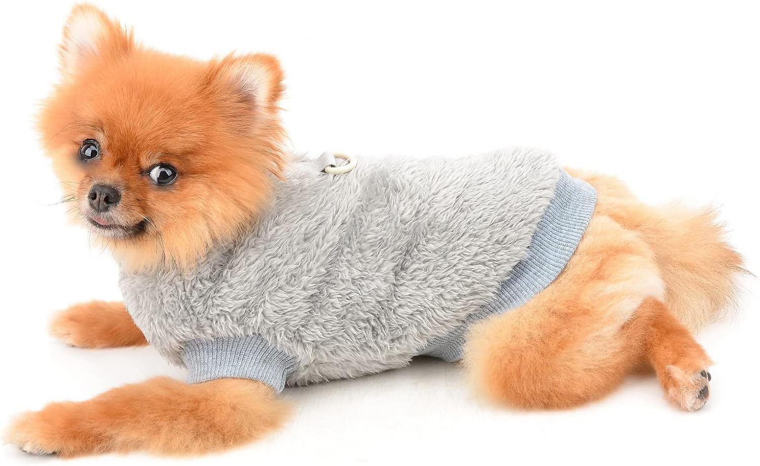 SMALLLEE_LUCKY_STORE Pet Sherpa Fleece Jumper Vest Sweaters Turtleneck Pullover with D-ring Soft Sweatshirt for Small Dogs Cat Puppy Boy Girl Yorkie Chihuahua Warm Fall Winter Clothes,Pink,S