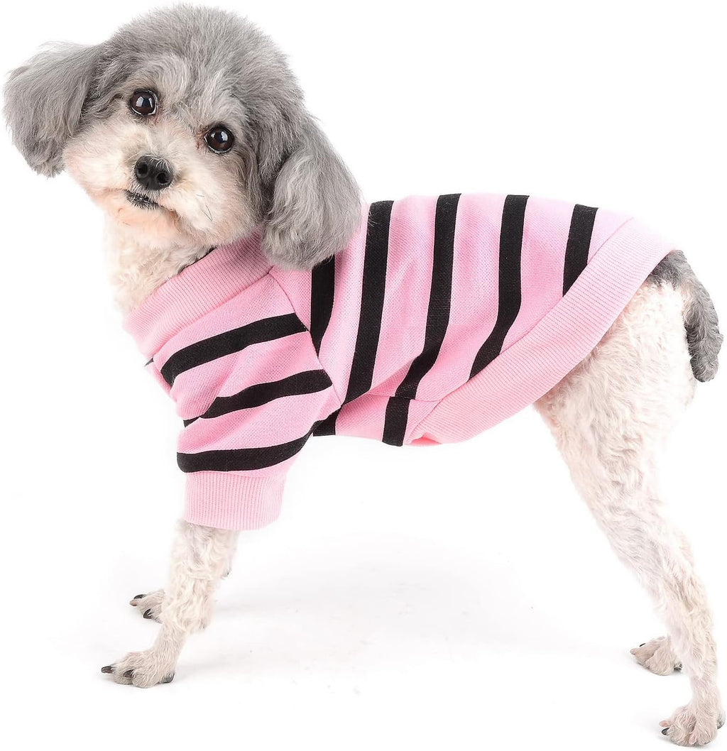 Zunea Dog Shirts for Small Dogs Summer Basic T-Shirt Striped Puppy Clothes Sequins Love Heart Sweatshirt Soft Cotton Short Sleeve Tee Shirt Pet Girl Boy Clothing Pullover Chihuahua Apparel Gray S