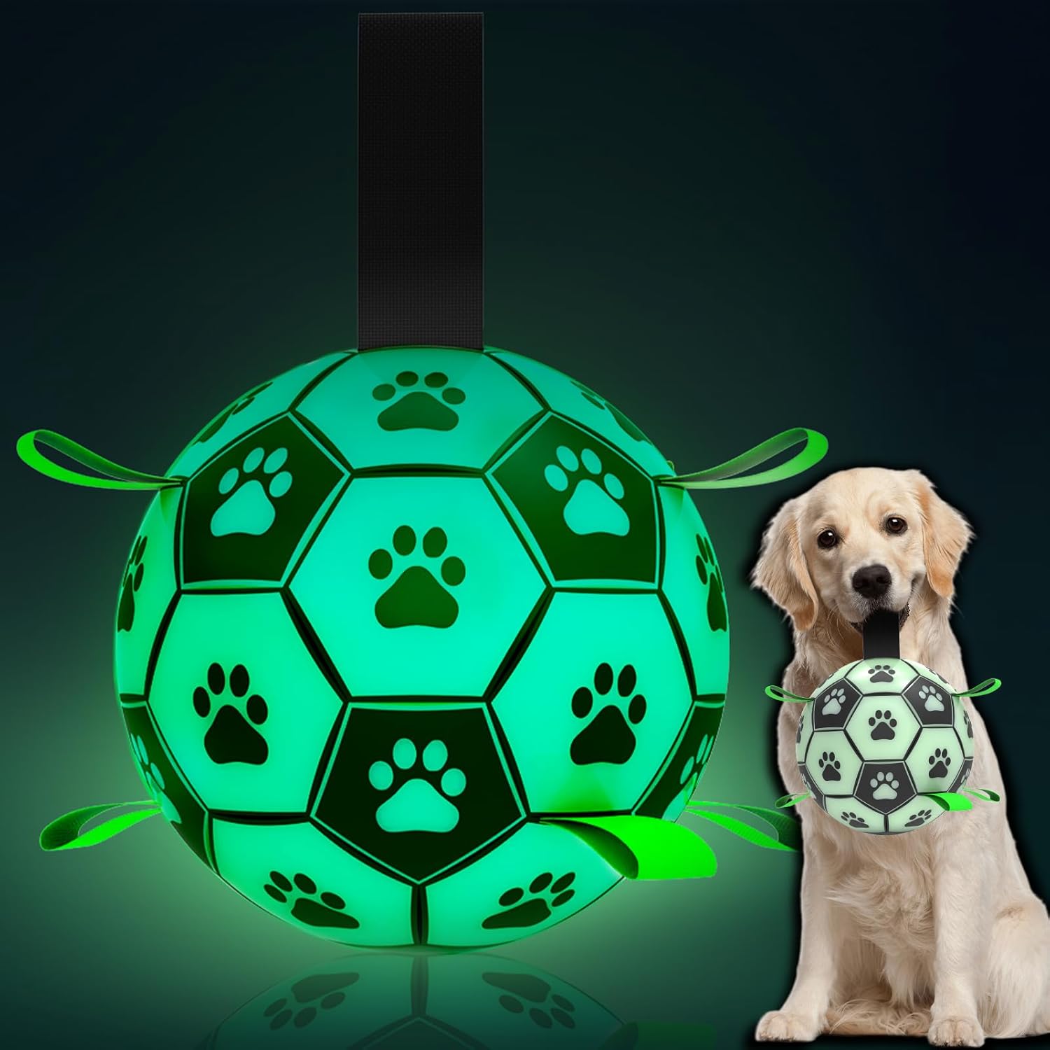 HETOO Interactive Dog Football Toys with Grab Tabs, Durable Dog Water Balls for Small Medium Breed, Indoor & Outdoor
