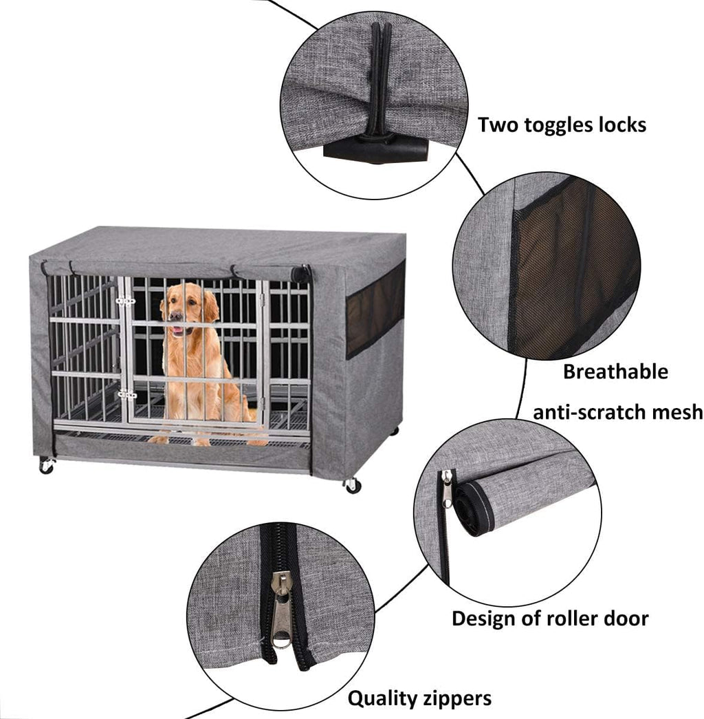 Dog Crate Cover - Durable Windproof Pet Kennel Cover for Wire Cages Indoor Outdoor Protection