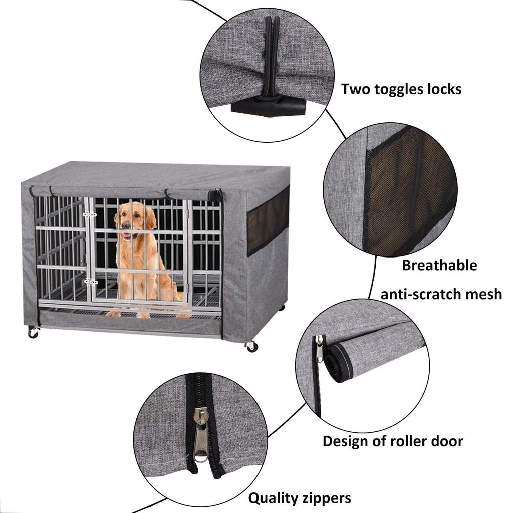 Dog Crate Cover - Durable Windproof Pet Kennel Cover for Wire Cages Indoor Outdoor Protection