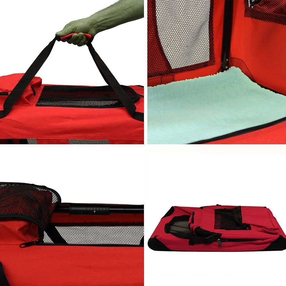 Petbarn Portable Soft Fabric Pet Carrier Folding Dog Cat Puppy Travel Transport Bag (Medium, Grey)