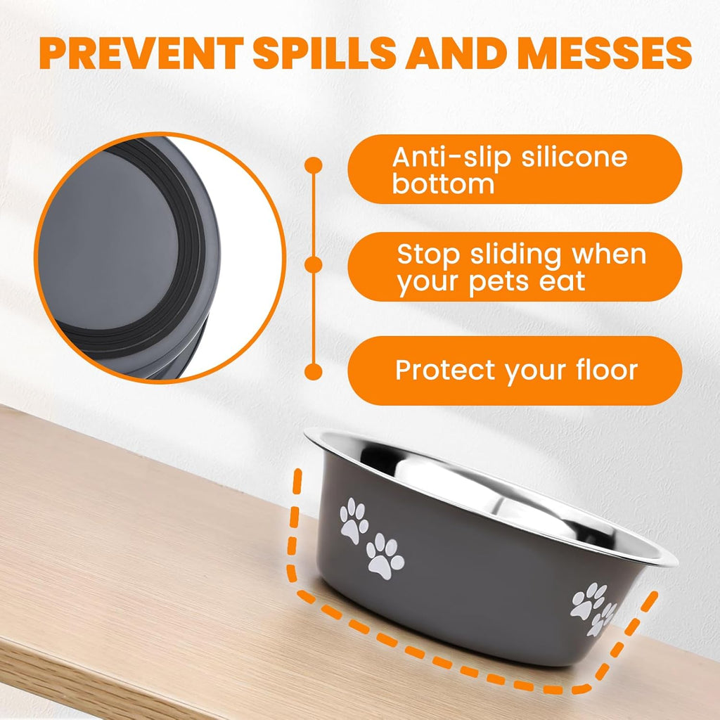 2 Pack Dog Bowls, Stainless Steel Dog Bowls with | ObaPet