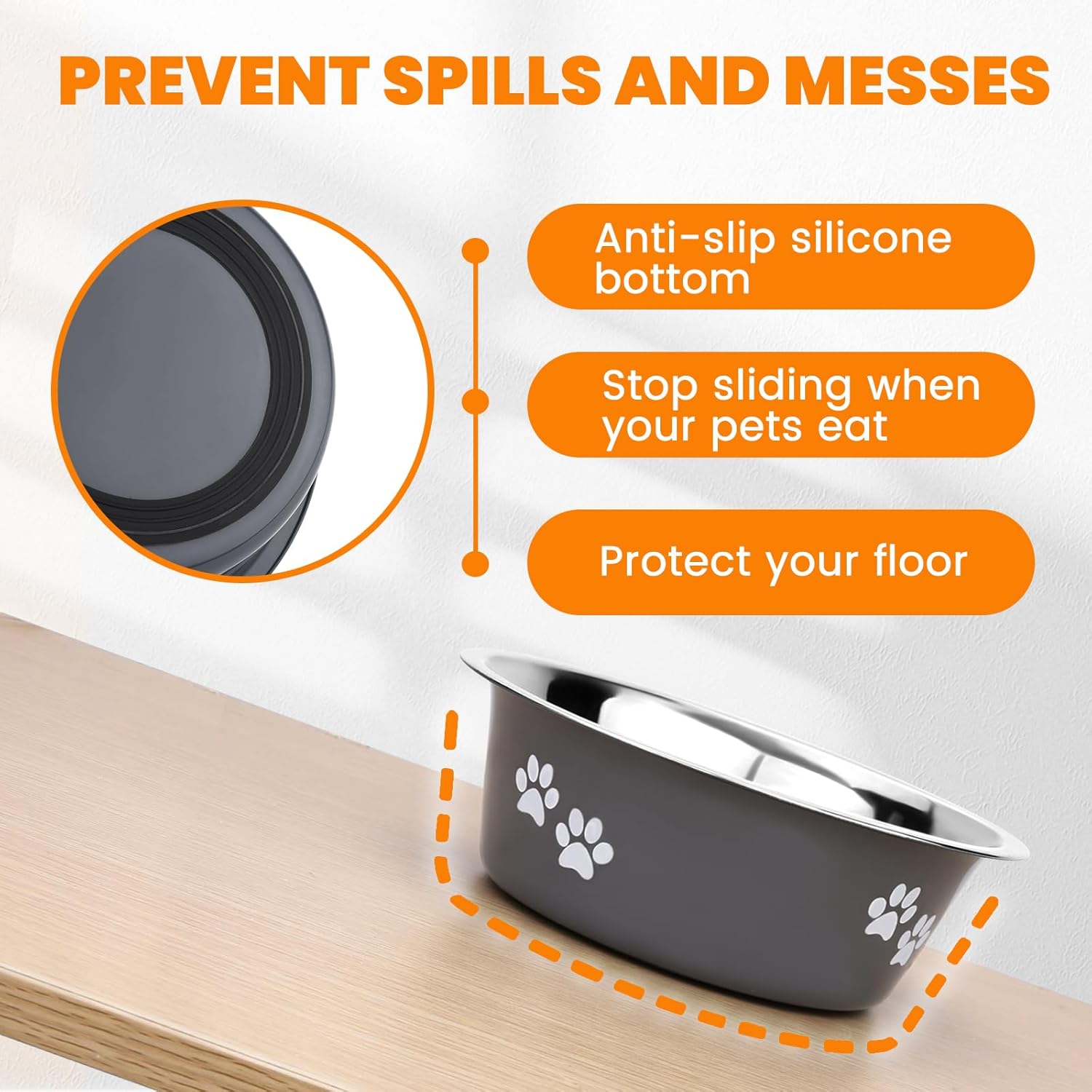 2 Pack Dog Bowls, Stainless Steel Dog Bowls with | ObaPet