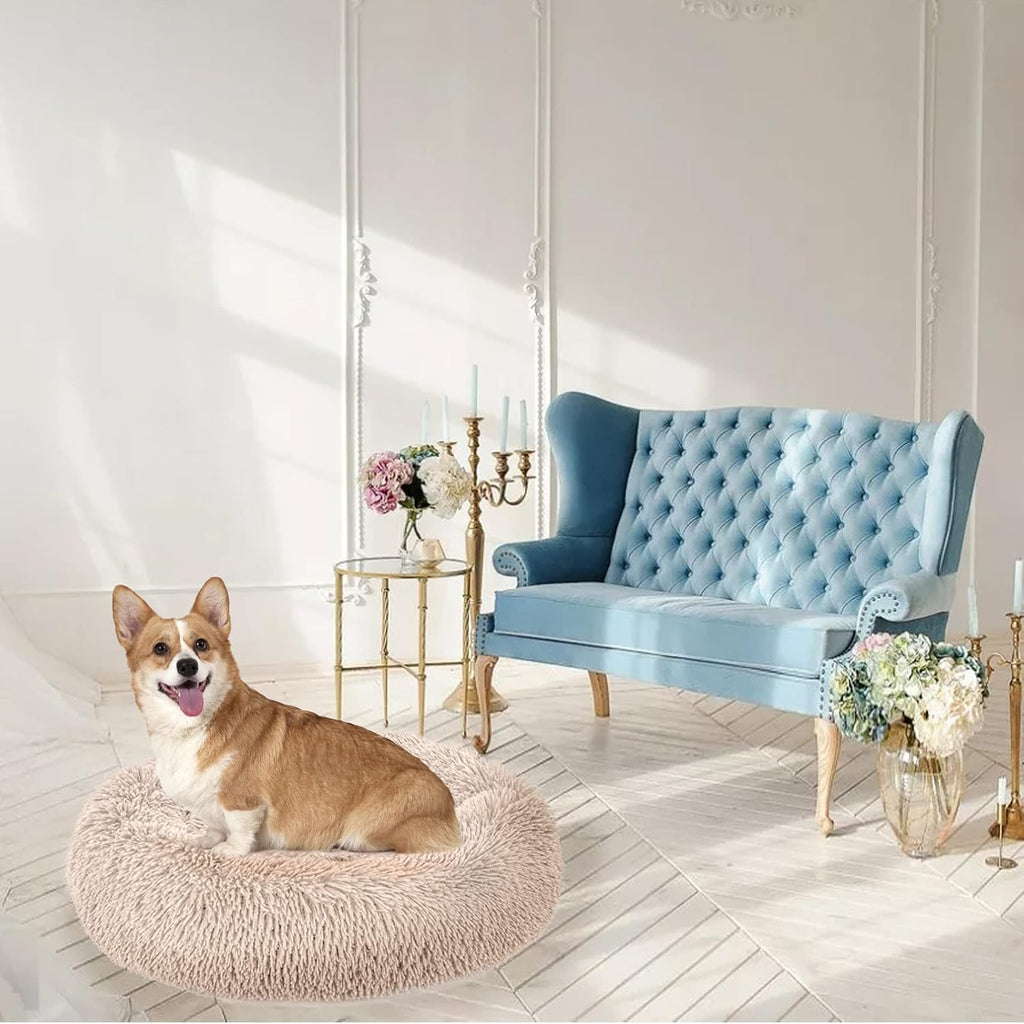 Enjamoy Plush Donut Dog Bed, Calming Round Dog | ObaPet