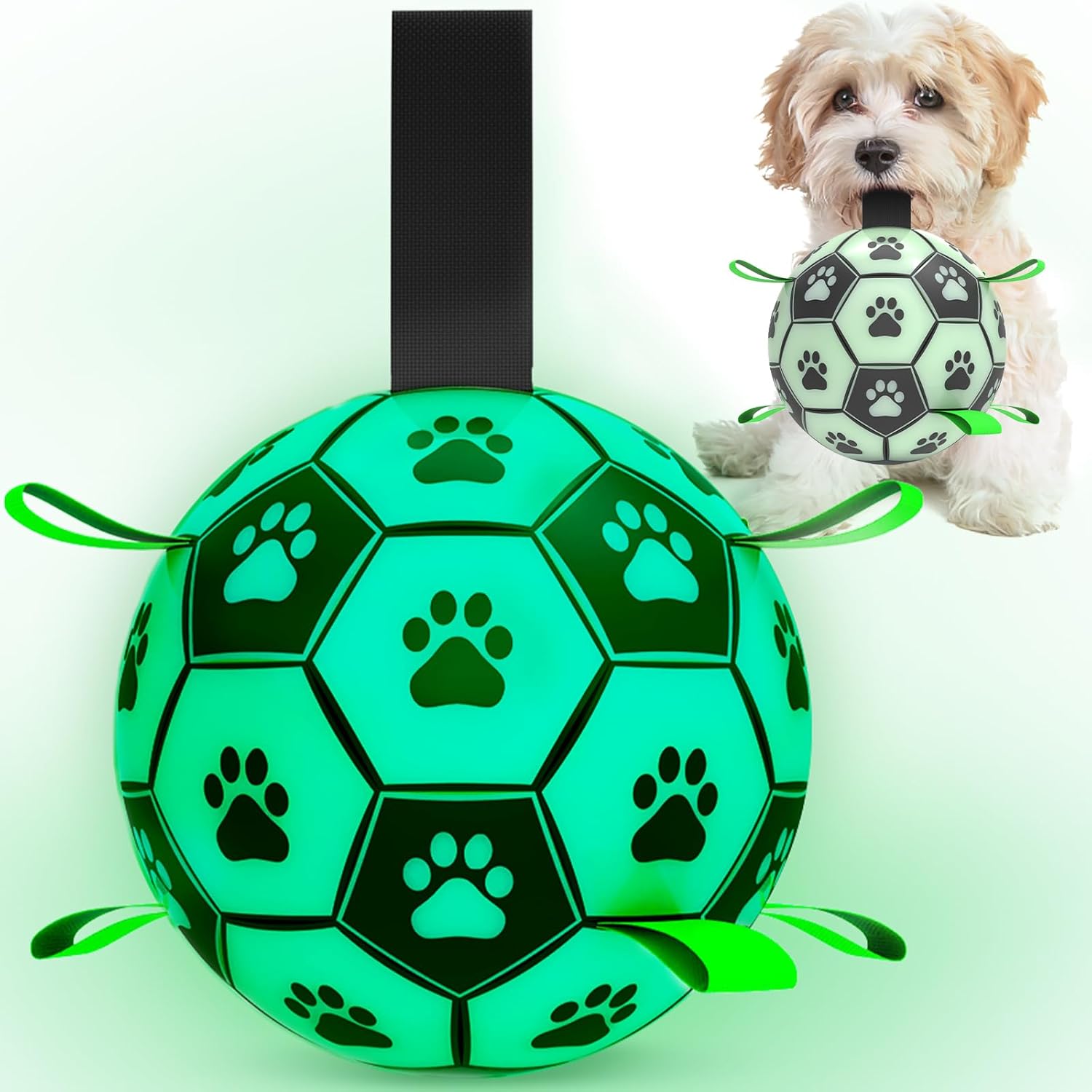 HETOO Interactive Dog Football Toys with Grab Tabs, Durable Dog Water Balls for Small Medium Breed, Indoor & Outdoor