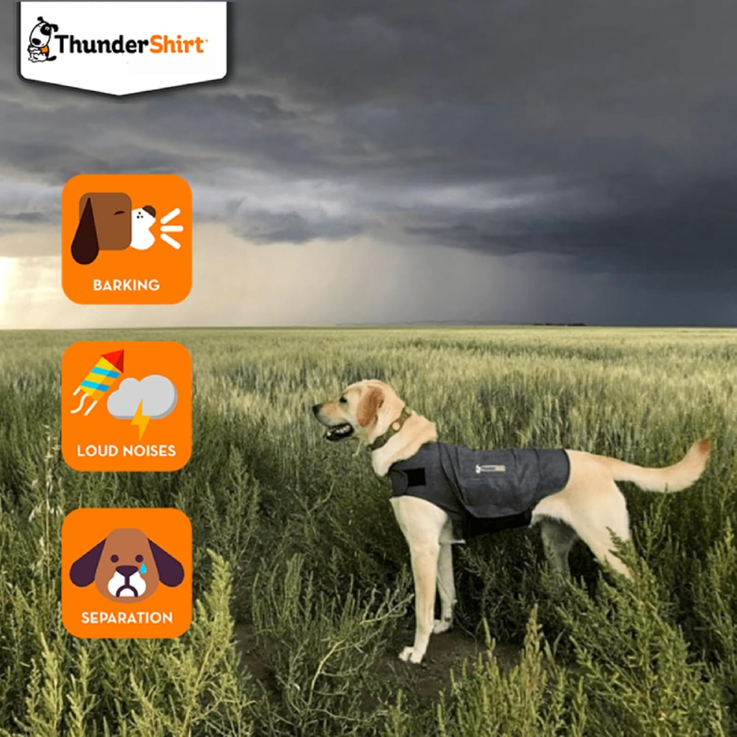 ThunderShirt for Dogs | Calming Jacket for Dogs | Puppy Coats for Small Medium Large Dogs XS S M L XL | Dog Anxiety Jacket | Instant Natural Relief for Storms, Fireworks & Separation | Grey Dog Coat