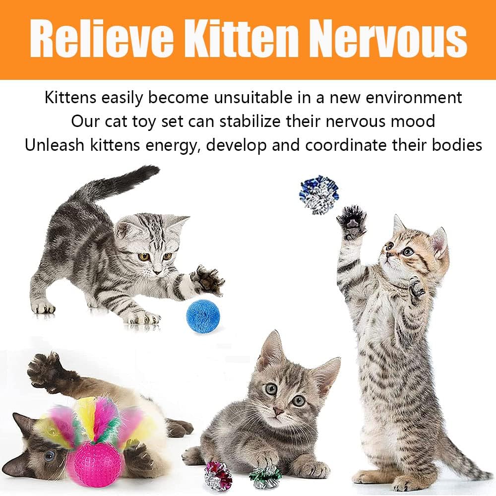 21 Pcs Cat Toys for Indoor Cats Collapsible Cat | ObaPet