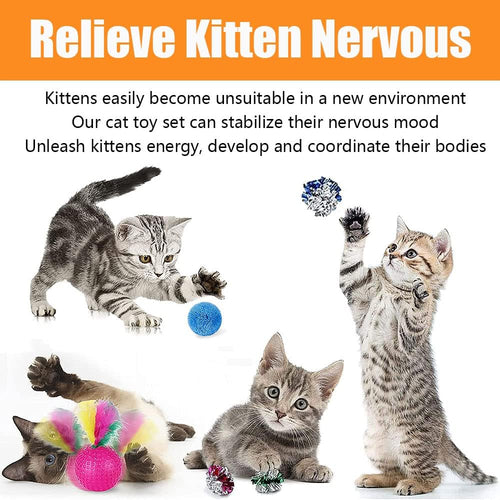 21 Pcs Cat Toys for Indoor Cats Collapsible Cat | ObaPet