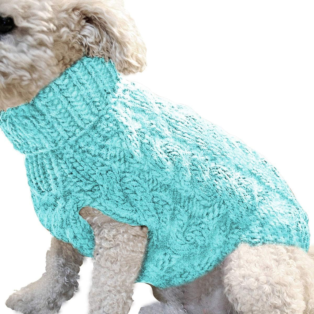 Pet Dog Turtleneck Knitting Sweater Coat Winter Warmer Thickening Pullover Knitwear Crochet Coat Clothes for Small Medium Large Dog Puppy Cat (M, Pink)