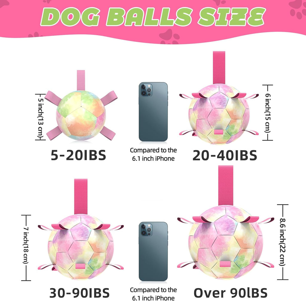 HETOO Interactive Dog Football Toys with Grab Tabs, Durable Dog Water Balls for Small Medium Breed, Indoor & Outdoor