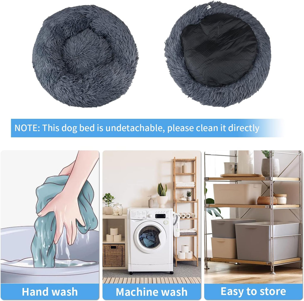 UUEMB 50cm Calming Dog Cat Bed, Plush Donut Pets | ObaPet