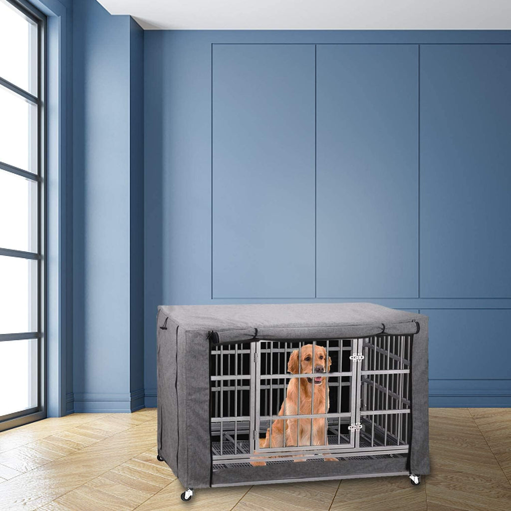 Dog Crate Cover - Durable Windproof Pet Kennel Cover for Wire Cages Indoor Outdoor Protection