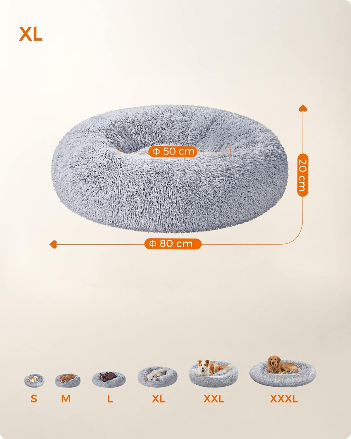 Feandrea Dog Bed, Donut Cat Bed, Fluffy Calming | ObaPet