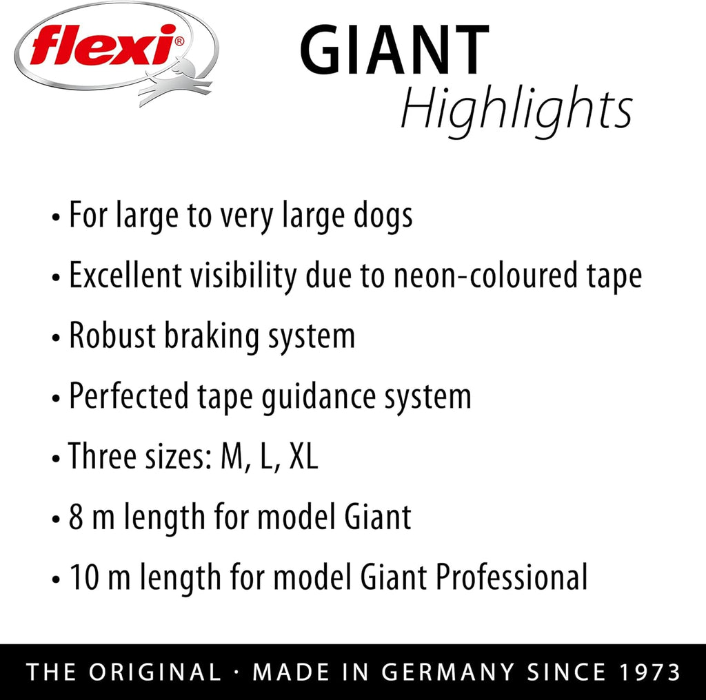 Flexi Giant Neon Tape Black Large 8m Retractable | ObaPet