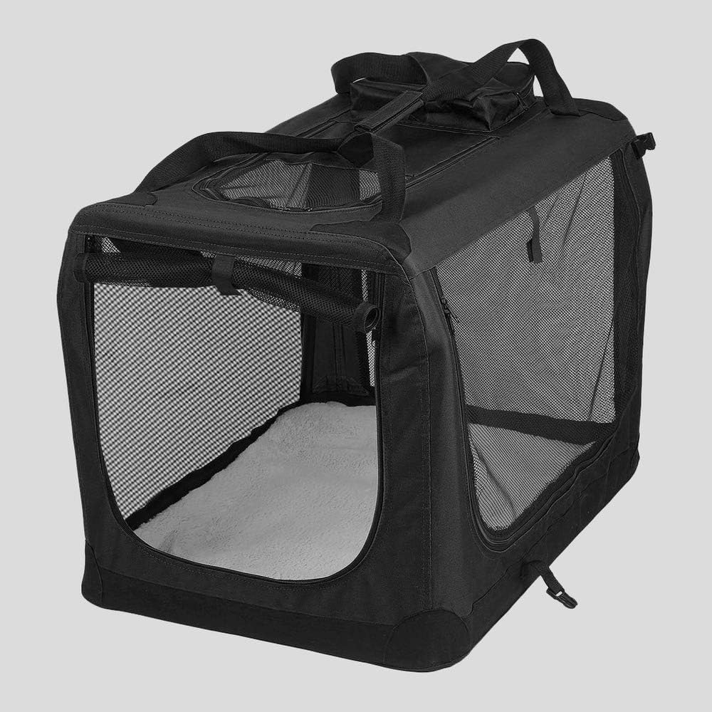 Petbarn Portable Soft Fabric Pet Carrier Folding Dog Cat Puppy Travel Transport Bag (Medium, Grey)