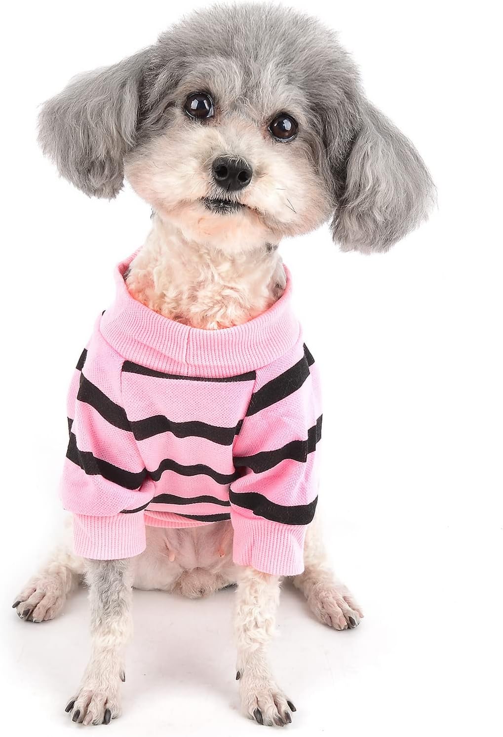Zunea Dog Shirts for Small Dogs Summer Basic T-Shirt Striped Puppy Clothes Sequins Love Heart Sweatshirt Soft Cotton Short Sleeve Tee Shirt Pet Girl Boy Clothing Pullover Chihuahua Apparel Gray S