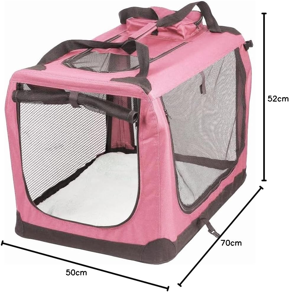 Petbarn Portable Soft Fabric Pet Carrier Folding Dog Cat Puppy Travel Transport Bag (Medium, Grey)
